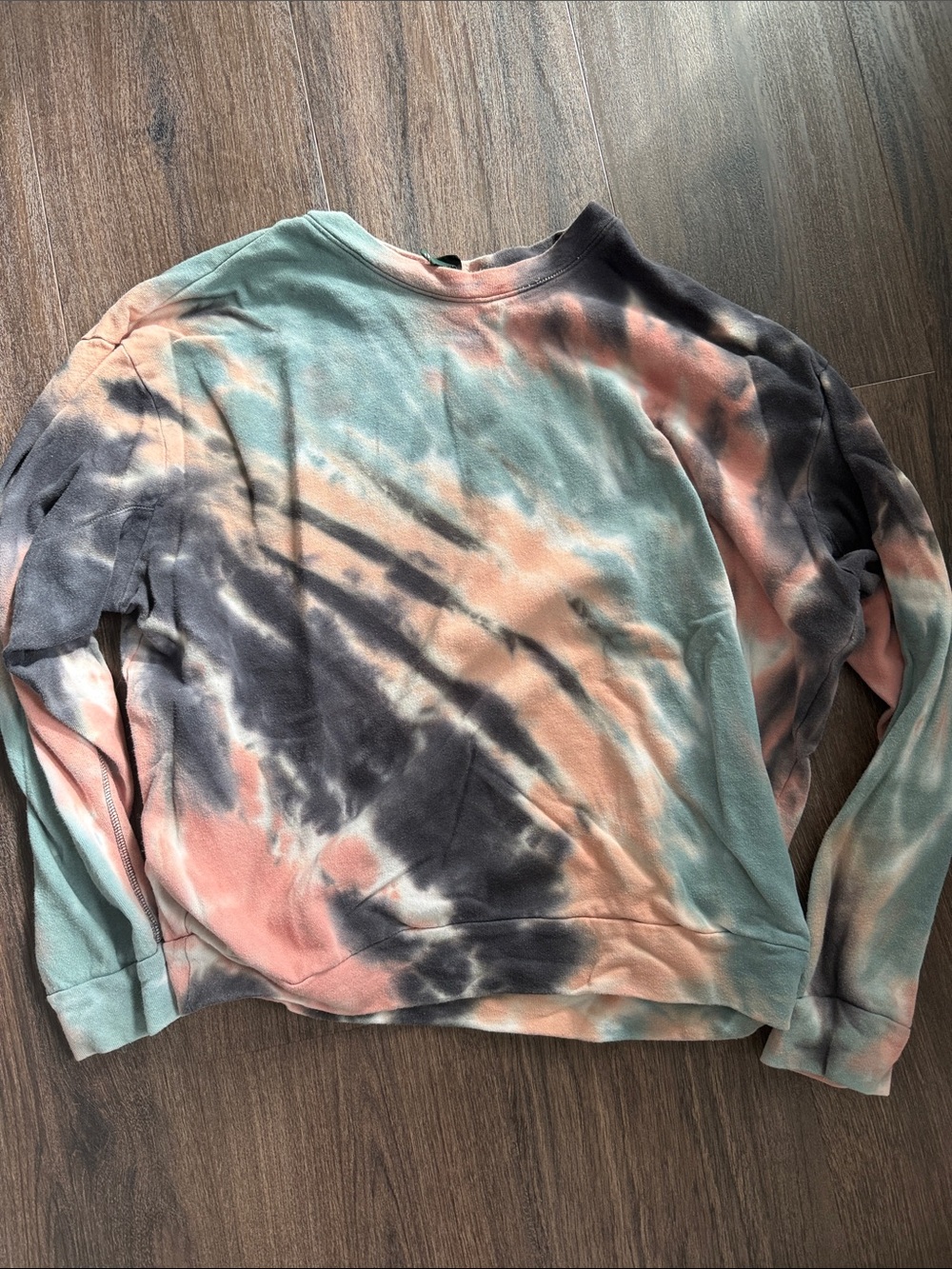 Wild Fable Tie-Dye Pullover in Coral, Aqua & Charcoal
